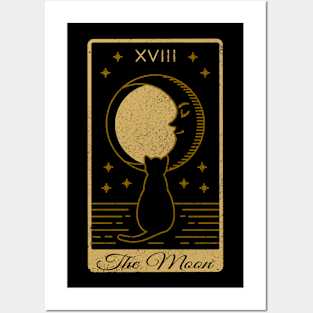 Tarot Card - The Moon - Occult Gothic Halloween Posters and Art